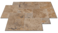 Multicolor 16 Sq Ft Pattern Brushed Chiseled Travertine Tile