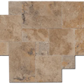 Multicolor 16 Sq Ft Pattern Brushed Chiseled Travertine Tile