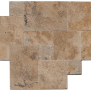 Multicolor 16 Sq Ft Pattern Brushed Chiseled Travertine Tile