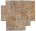 Multicolor 16 Sq Ft Pattern Brushed Chiseled Travertine Tile