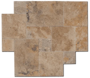 Multicolor 16 Sq Ft Pattern Brushed Chiseled Travertine Tile