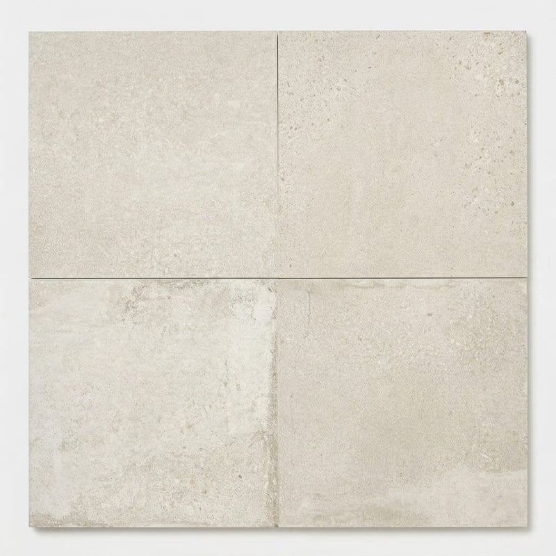 Museo Exhibition White Matte 24x24 Porcelain Tile close-up
