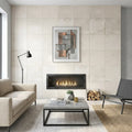 Museo Exhibition White Matte 24x24 Porcelain Tile — Living Room feature wall