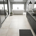 Museo Exhibition White Matte 24x24 Porcelain Tile — Primary Bath floor
