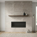 Museo Natural Grey Matte 24x48 Porcelain Tile — Living Room fireplace surround