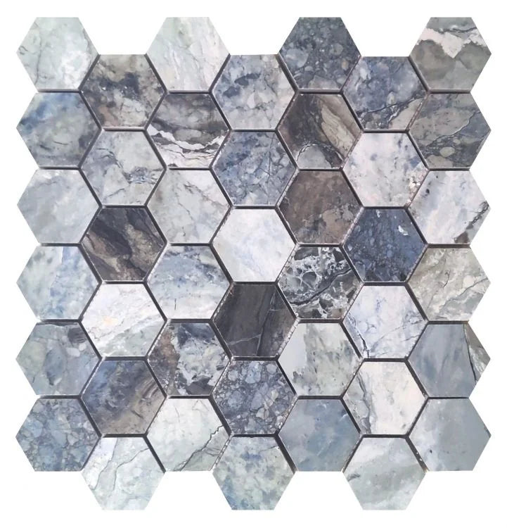 Mystic Ocean Hexagon Matte Porcelain Mosaic