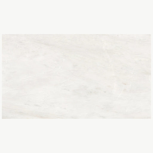 Namib Bianco 2cm polished marble slab with a soft white surface and subtle pale gray and cream veining.