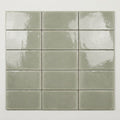 Natucer Frame Sage Glossy 6x12 Porcelain Tile close-up