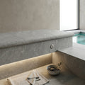 Natural Aqua Dolce Sandstone Flamed 12 x 24 x 2 Bullnose Coping 12x24 pool coping — Spa spa overhang edge