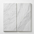Natural Carrara Equinox Marble Leather (Sandblasted & Brushed) 12 x 24 x 2 Double Bullnose Coping 12x24 close-up