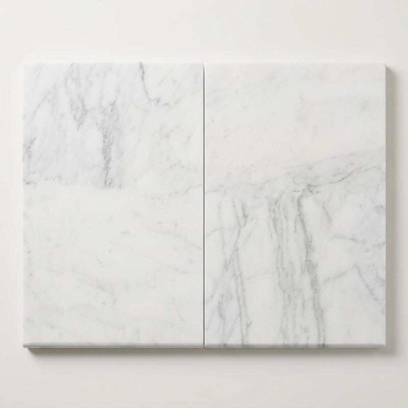 Natural Carrara Equinox Marble Leather (Sandblasted & Brushed) 16 x 24 x 1.25 Bullnose Coping 16x24 close-up
