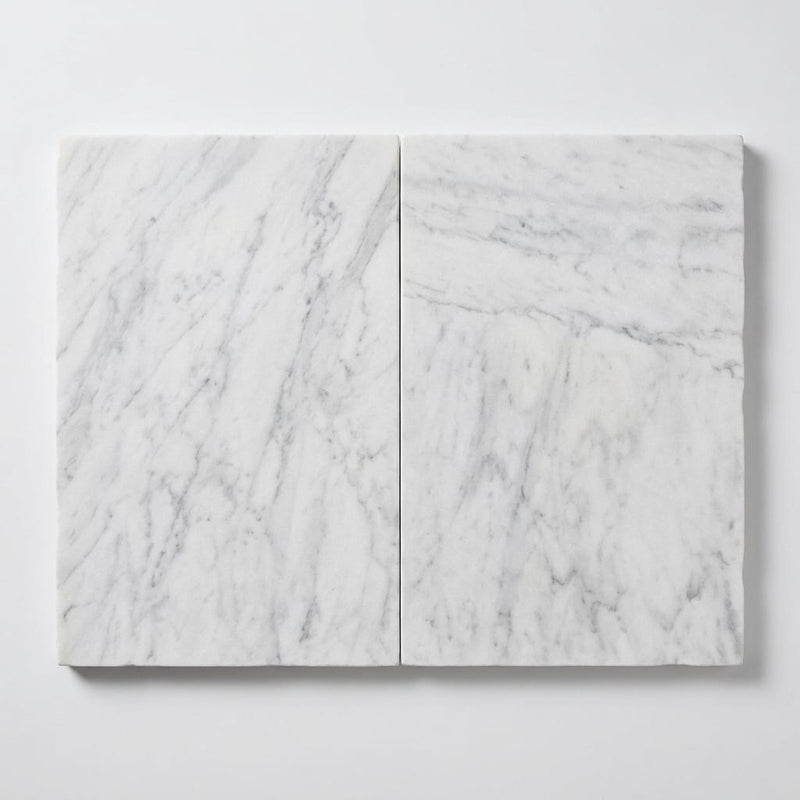 Natural Carrara Equinox Marble Leather (Sandblasted & Brushed) 16 x 24 x 1.25 Paver 16x24 close-up