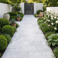 Natural Carrara Equinox Marble Leather (Sandblasted & Brushed) 16 x 24 x 1.25 Paver 16x24 — Garden path