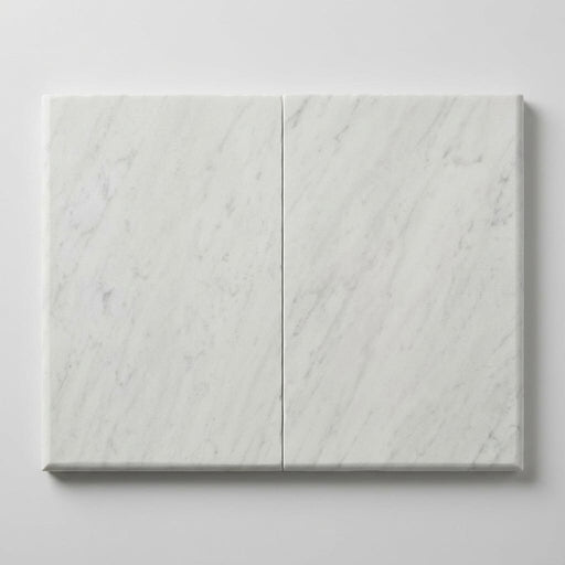 Natural Carrara Equinox Marble Leather (Sandblasted & Brushed) 16 x 24 x 2 Bullnose Coping 16x24 close-up