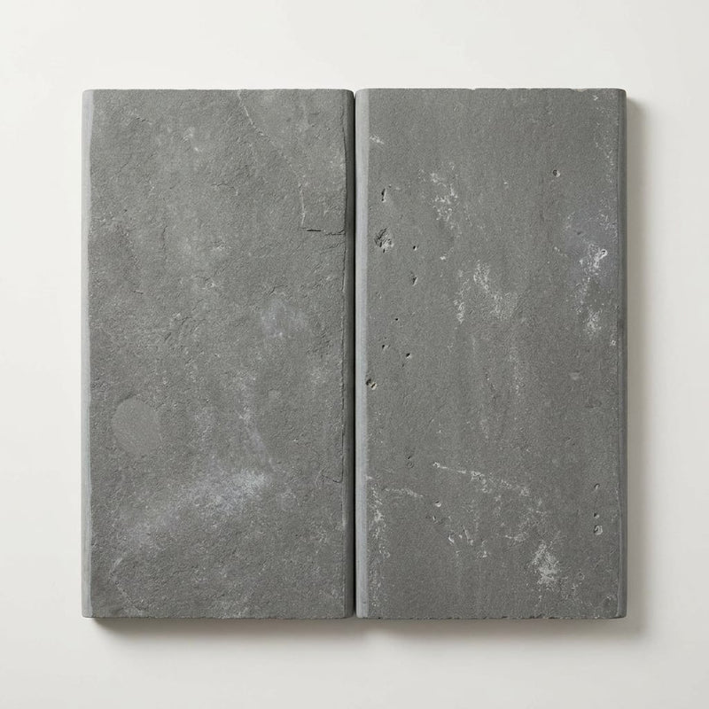 Natural Indian Bluestone Limestone Tumbled & Brushed 12 x 24 x 1.25 Bullnose Coping 12x24 close-up