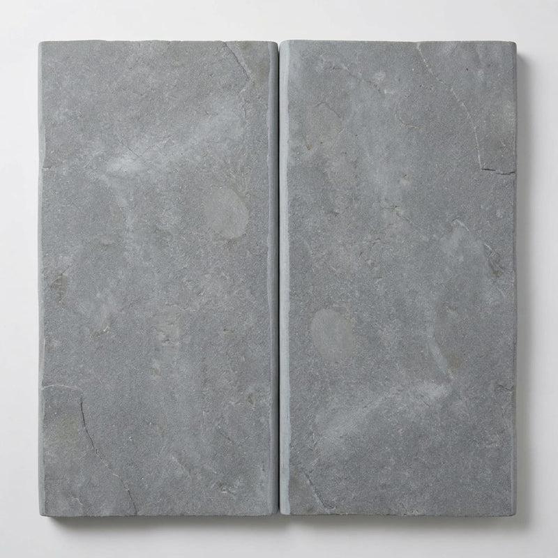 Natural Indian Bluestone Limestone Tumbled & Brushed 12 x 24 x 2 Bullnose Coping 12x24 close-up