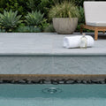 Natural Indian Bluestone Limestone Tumbled & Brushed 16 x 24 x 2 Bullnose Coping 16x24 pool coping — Spa spa overhang edge
