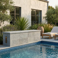 Natural Indian Bluestone Limestone Tumbled & Brushed 16 x 24 x 2 Modern Coping 16x24 pool coping — Swimming Pool raised bond beam cap