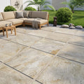 Natural Quartzite Multicolor Porcelain Rough & Straight Edge 24 x 24 x 3/4 Paver 24x24 — Backyard patio
