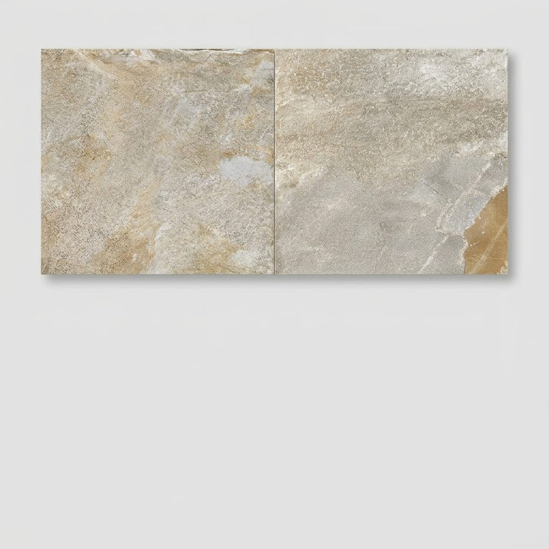 Natural Quartzite Multicolor Porcelain Rough & Straight Edge 24 x 24 x 3/4 Paver 24x24 close-up