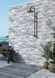 Splitface Stackstone Panels Alaska Grey 6x24 Natural Quartzite Ledger Stone