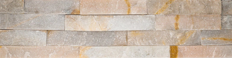 Natural Splitface Stackstone Panels Desert Honey 6x24 Natural Quartzite Ledger Stone