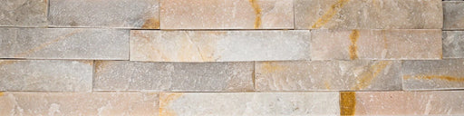 Natural Splitface Stackstone Panels Desert Honey 6x24 Natural Quartzite Ledger Stone