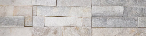 Natural Splitface Stackstone Panels Glacier White 6x24 Natural Quartzite Ledger Stone