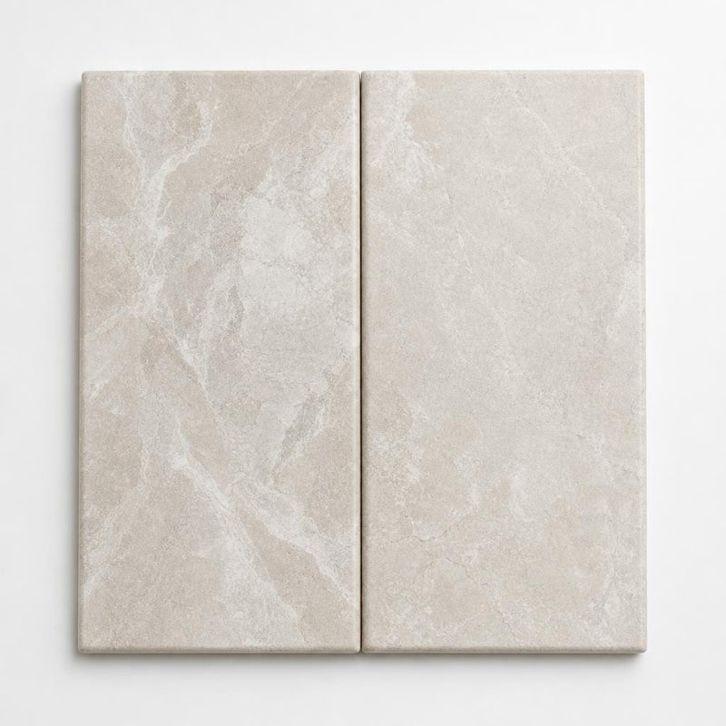 Natural Verona Marble Leather (Sandblasted & Brushed) 12 x 24 x 1.25 Bullnose Coping 12x24 close-up