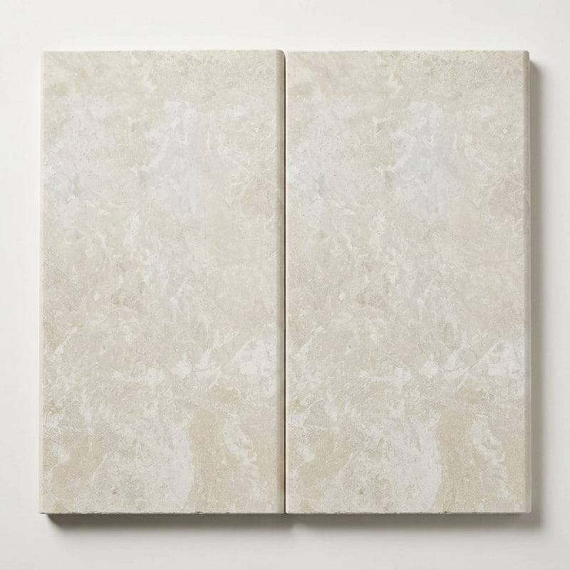 Natural Verona Marble Leather (Sandblasted & Brushed) 12 x 24 x 2 Bullnose Coping 12x24 close-up
