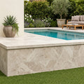 Natural Verona Marble Leather (Sandblasted & Brushed) 12 x 24 x 2 Modern Coping 12x24 pool coping — Swimming Pool raised bond beam cap