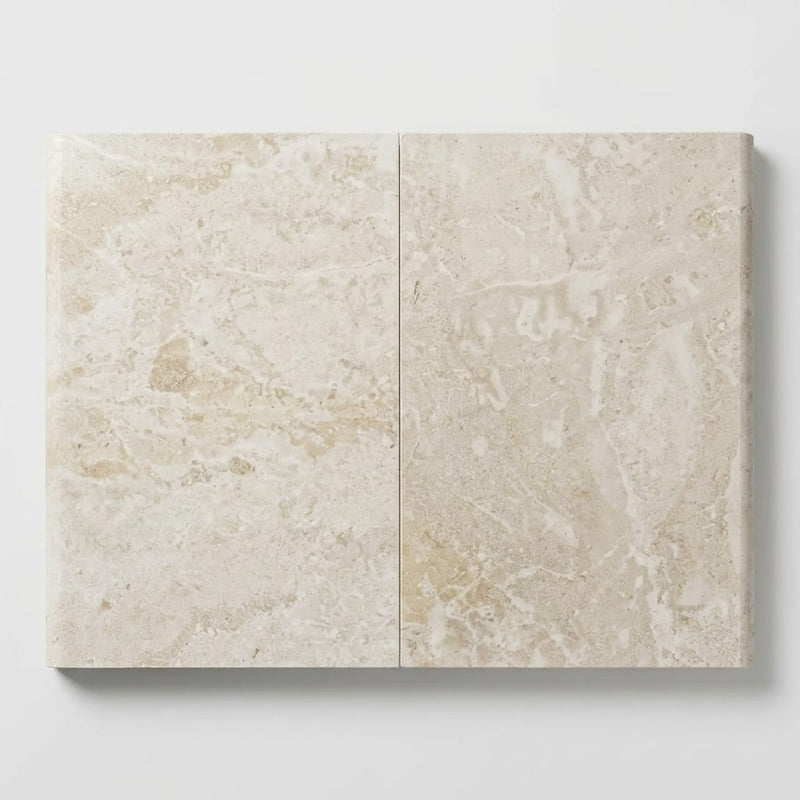 Natural Verona Marble Leather (Sandblasted & Brushed) 16 x 24 x 2 Bullnose Coping 16x24 close-up