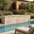 Natural Verona Marble Leather (Sandblasted & Brushed) 16 x 24 x 2 Double Modern Coping 16x24 pool coping — Swimming Pool raised bond beam cap