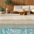 Natural Verona Marble Leather (Sandblasted & Brushed) 4 x 12 x 2 Bullnose Coping 4x12 pool coping — Swimming Pool remodel pool edge