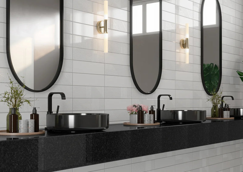 Natural White 04x16 Glossy Ceramic Wall Tile