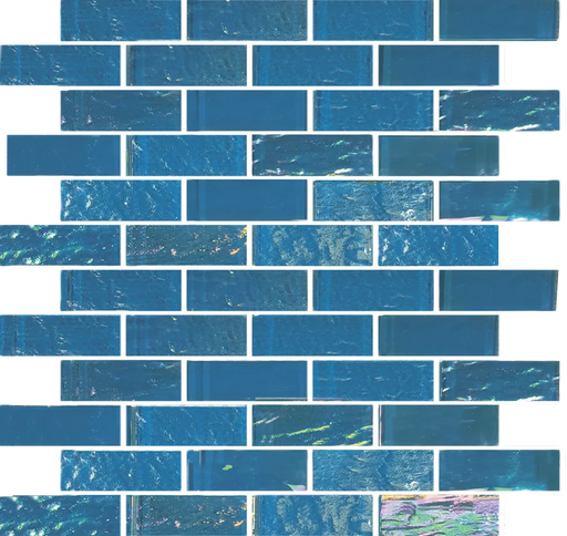 Nautical Bimini Blue 1x3 Glass Mosaic Tile