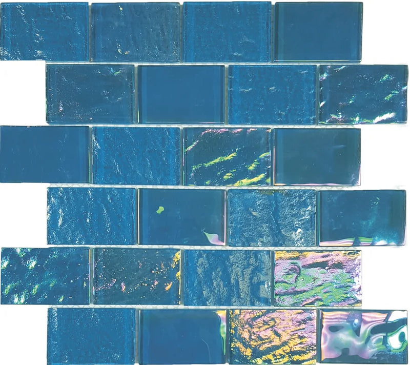 Nautical Bimini Blue 2x3 Glass Mosaic Tile