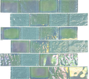 Nautical Emerald Green 1x3 Glass Mosaic Tile