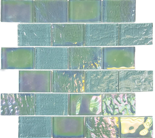 Nautical Emerald Green 2x3 Glass Mosaic Tile