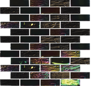 Nautical Laguna Black 1x3 Glass Mosaic Tile