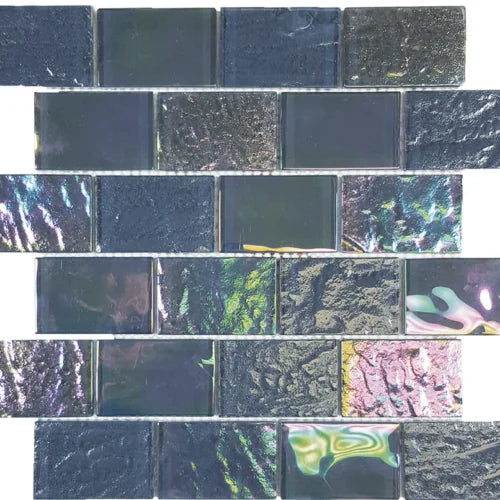 Nautical Thunder Grey 13 1x3 Glass Mosaic Tile