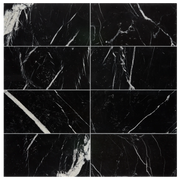 Negro Marquina 12x24 Polished Marble Tile