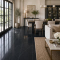 Negro Marquina 18x18 Polished Marble Tile — Living Room floor