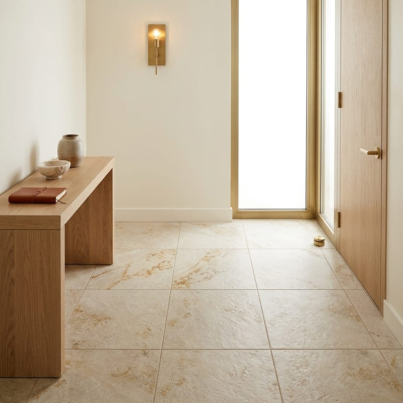 Nepal Golden Sand Quartzite Natural 21 x 21 x 2 Quartzite Column Cap Cap 20x20 tile — Hallway floor
