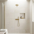 Nepal Golden Sand Quartzite Natural 24 x 24 x 2 Quartzite Column Cap Cap 24x24 tile — Bathroom shower wall