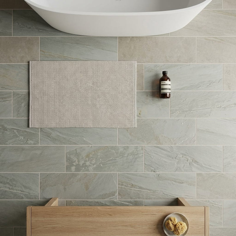 Nepal Golden Sand Quartzite Natural 8 x 24 x 2 Quartzite Wall Cap Cap 8x24 tile — Bathroom floor