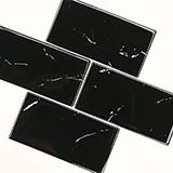 Nero Marquina 3x6 Glass Tile