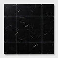 Nero Marquina (Black) Marble 1x1 Honed Mosaic close-up