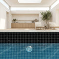 Nero Marquina (Black) Marble 1x1 Honed Mosaic — Swimming Pool pool interior tiling