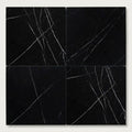 Nero Marquina (Black) Marble 24x24 Honed Tile close-up